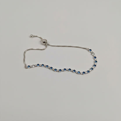 Pandora Sparkling Blue and Clear Slider Bracelet