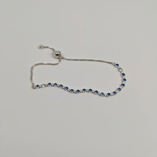 Pandora Sparkling Blue and Clear Slider Bracelet