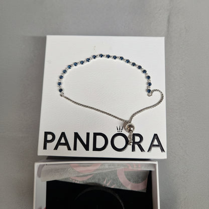Pandora Sparkling Blue and Clear Slider Bracelet