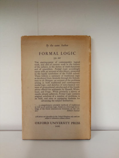 Logic and the Basis of Ethics by Arthur N. Prior- 1956 Reprint