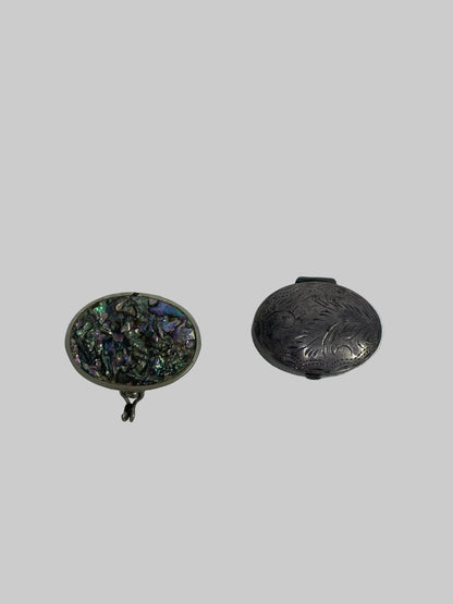 Vintage 2 Silver Pill Boxes - Pair VTG Collectible