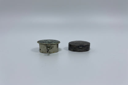 Vintage 2 Silver Pill Boxes - Pair VTG Collectible