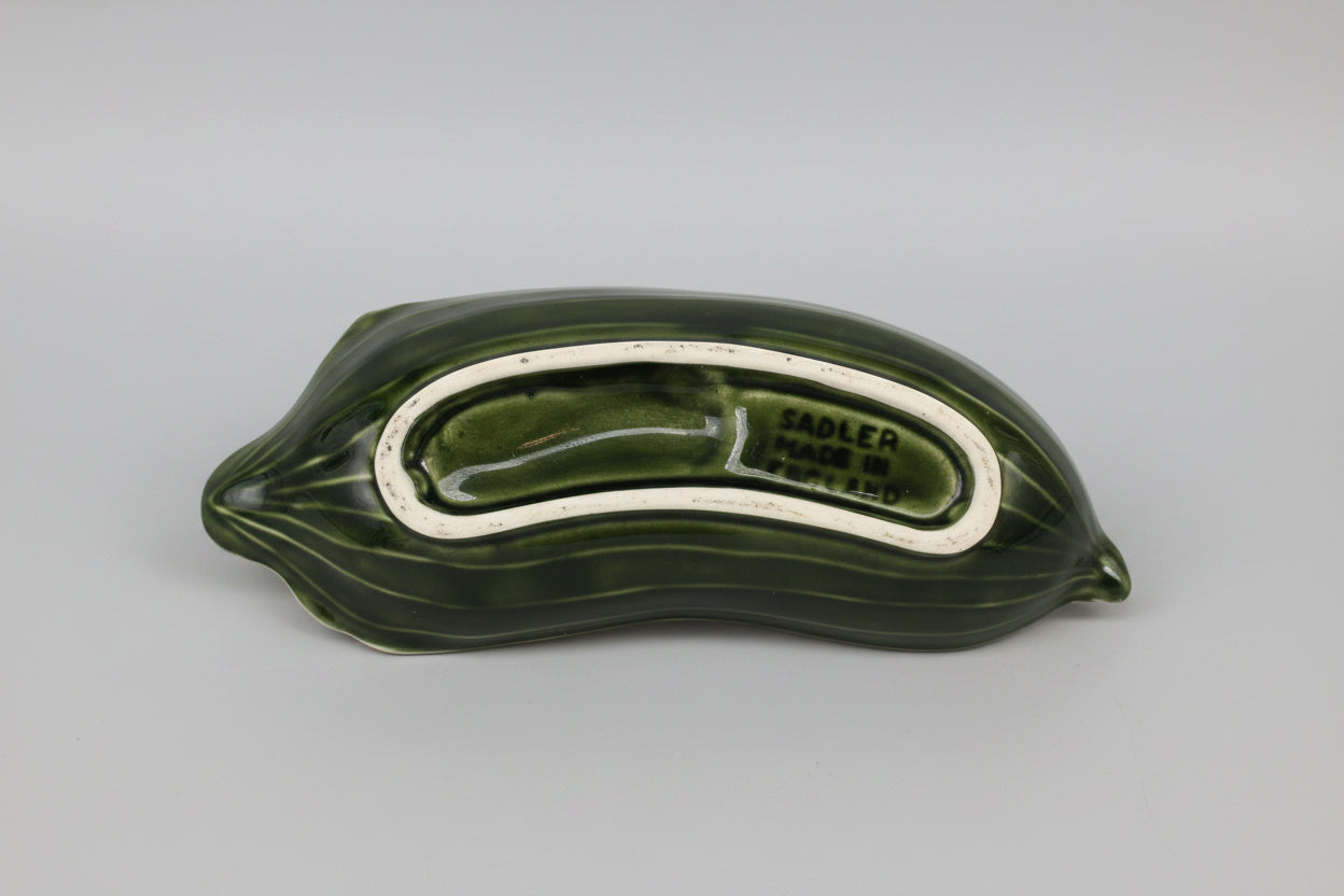 Vintage 1970's Sadler Cucmber Serving Dish Green 8”