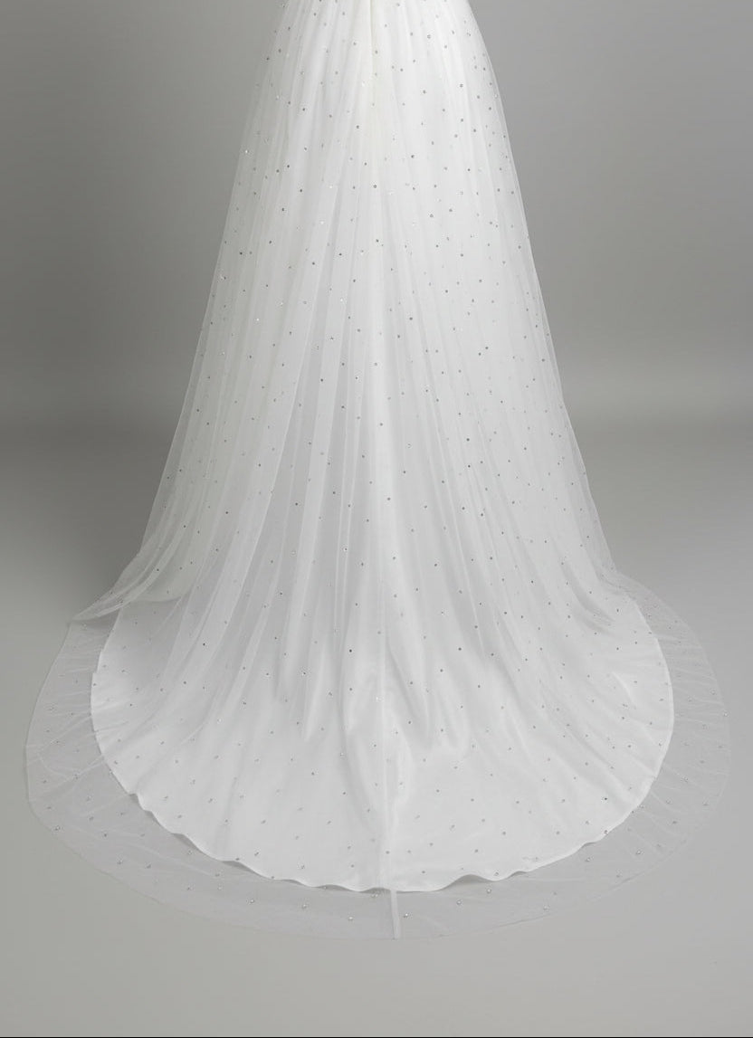 Wedding Dress White - Size Extra Small Strappy - Tulle Skirt