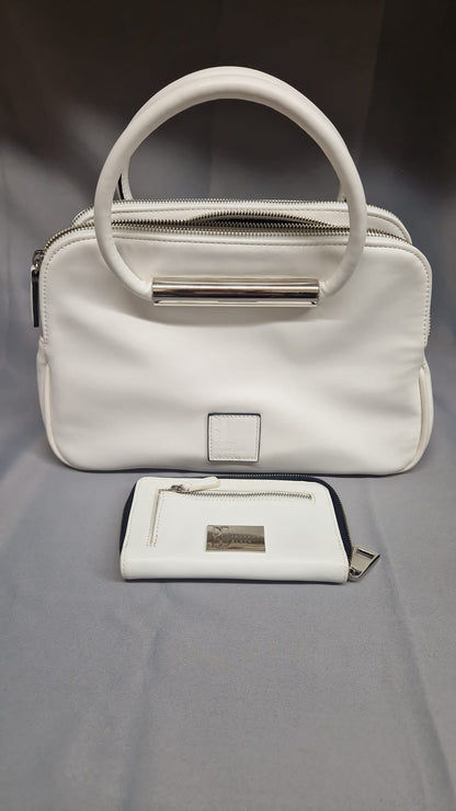 Betty Jackson Handbag & Purse - White Leather - 2-Piece Set