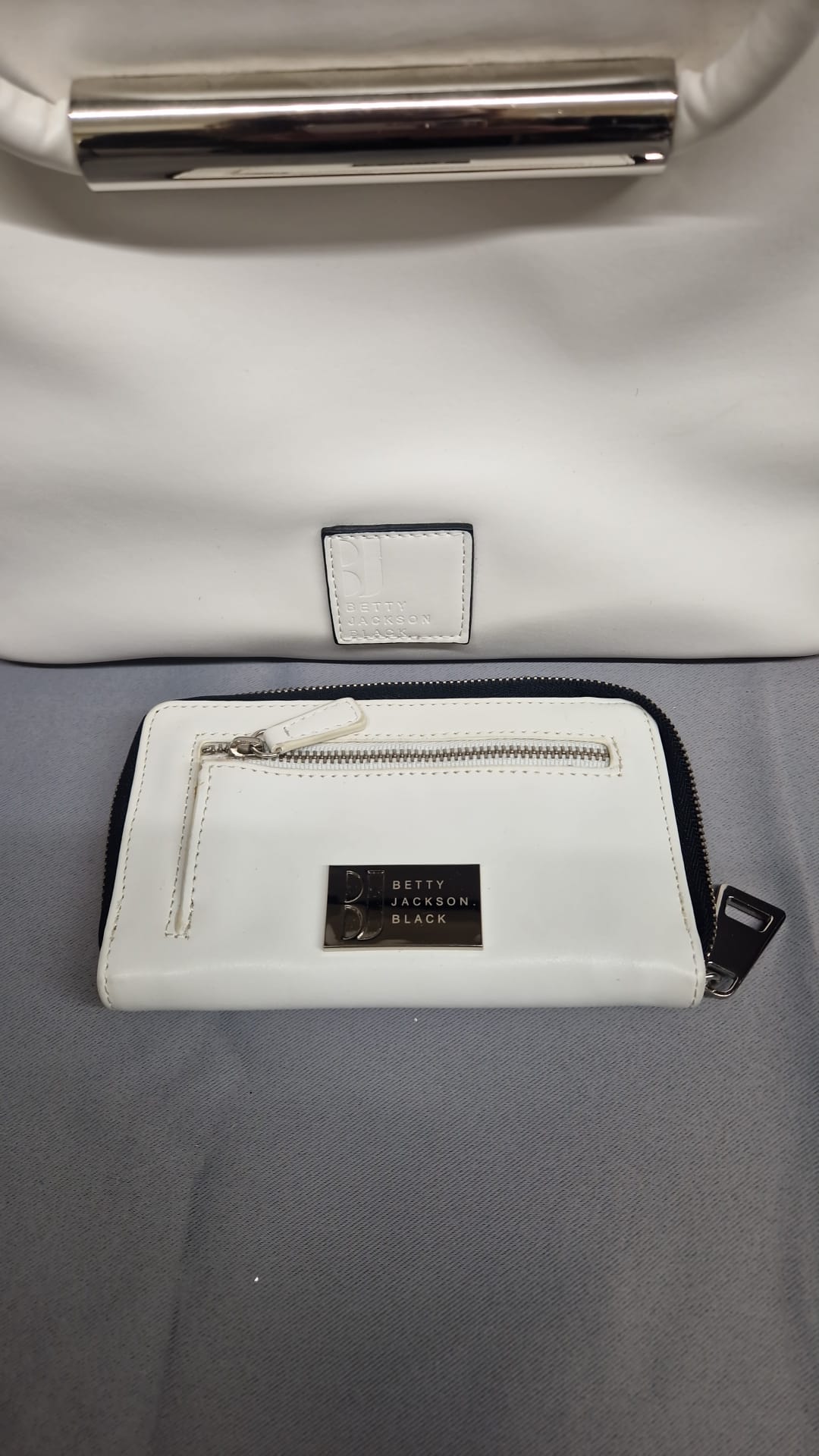 Betty Jackson Handbag & Purse - White Leather - 2-Piece Set