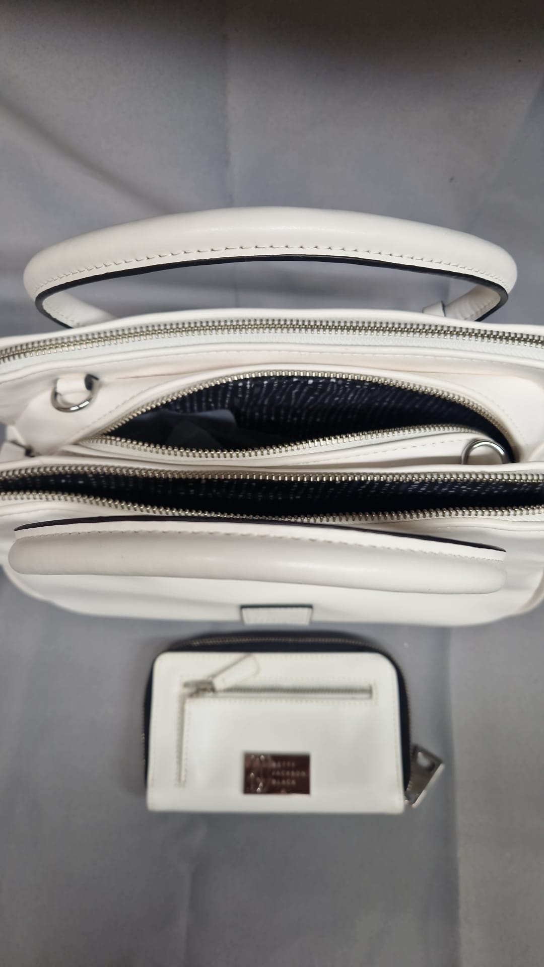 Betty Jackson Handbag & Purse - White Leather - 2-Piece Set