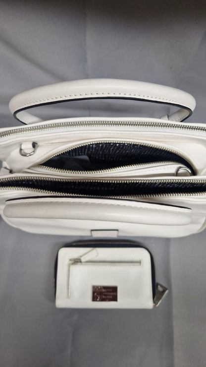 Betty Jackson Handbag & Purse - White Leather - 2-Piece Set