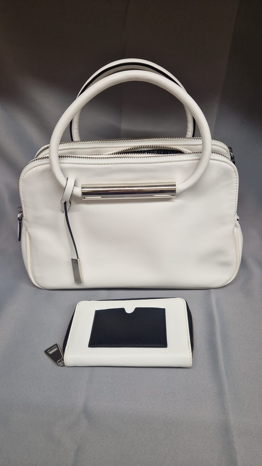 Betty Jackson Handbag & Purse - White Leather - 2-Piece Set