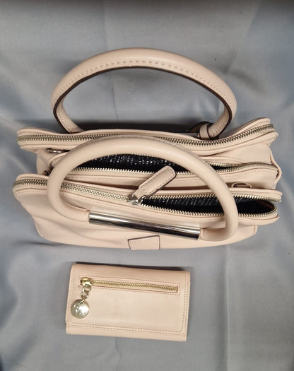 Betty Jackson Handbag & John Rocha Purse in Pale Pink & Beige
