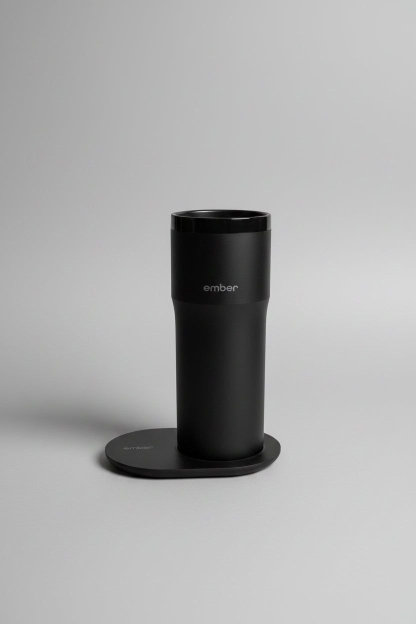 EMBER Black Travel Mug 12oz - With Charge Station and other International Plug Attachments