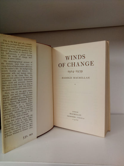 Winds of Change 1914-1939 by Harold Macmillan- 1966 First Edition- SIGNED COPY