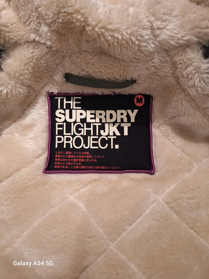 The Superdry (M) FlightJKT Project - Khaki Green Hooded Jacket Size Medium