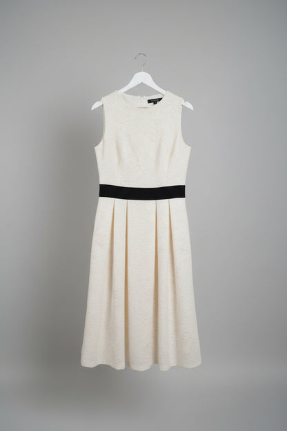 Debut Dress Embroidered Lace UK 12 EU 40 Pleated Midi Fit & Flare