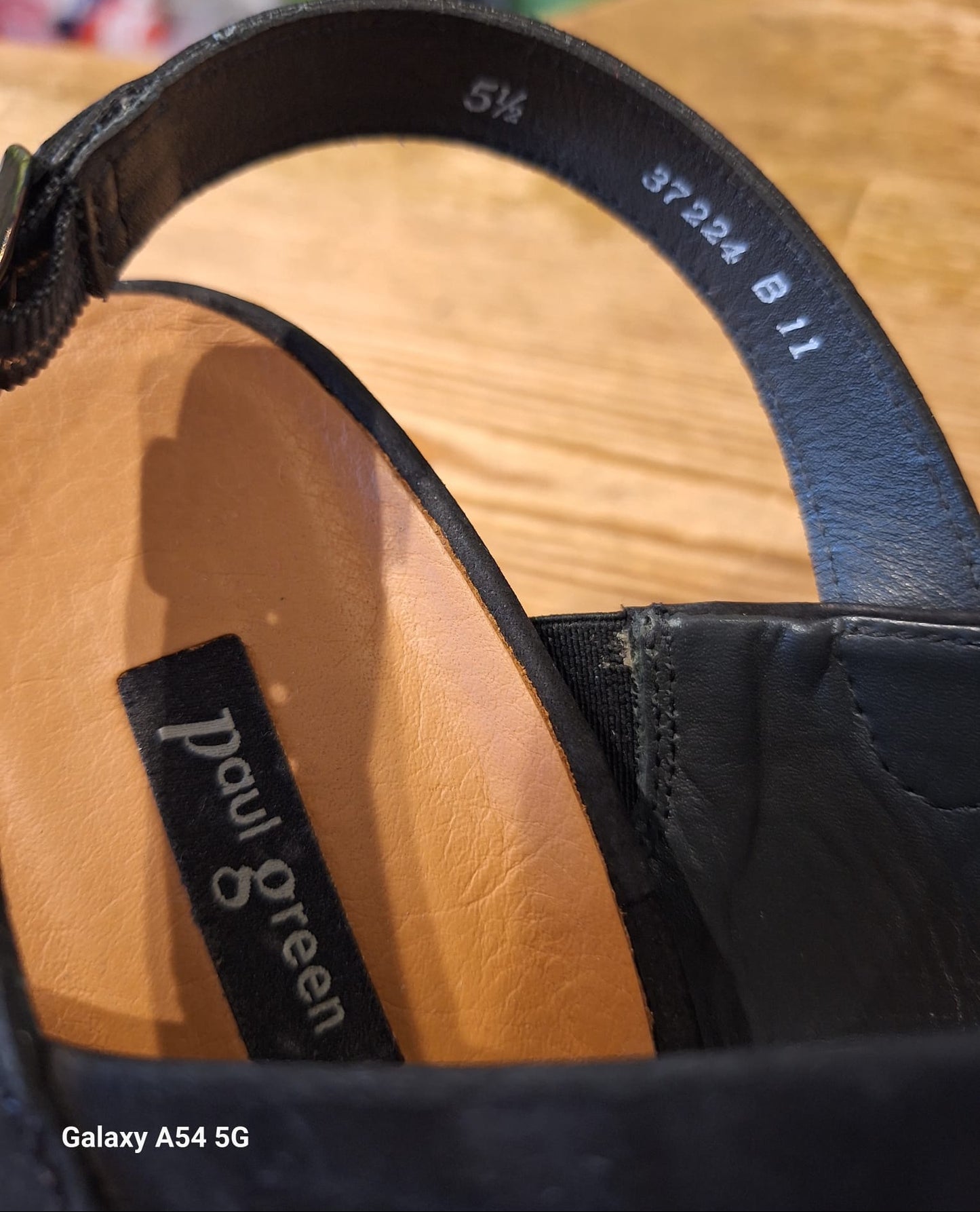 Paul Green Ladies Soft Nubuck Black Heeled Sandals Size UK 5.5 - Very Good Condition