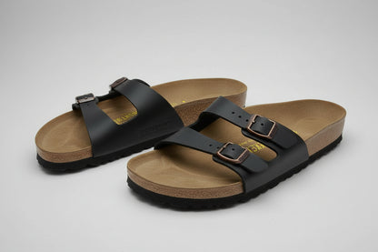 Birkenstock Buckled Sandals Matte Black Two Strap Slip-On's UK 5 EU 38