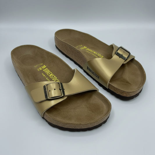 Birkenstock Madrid Buckled Matte Gold Sandals One Strap Slip-On's UK 5 EU 38
