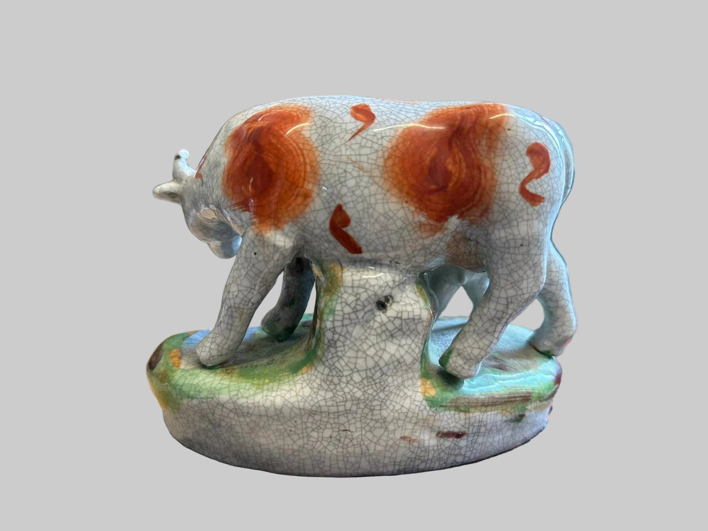 ANTIQUE Staffordshire Cow and Calf Porcelain Figurines (2)
