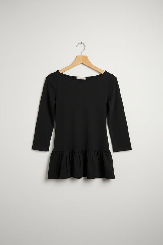 Anthropologie MAEVE Ladies Long Sleeve Black Top Size XS