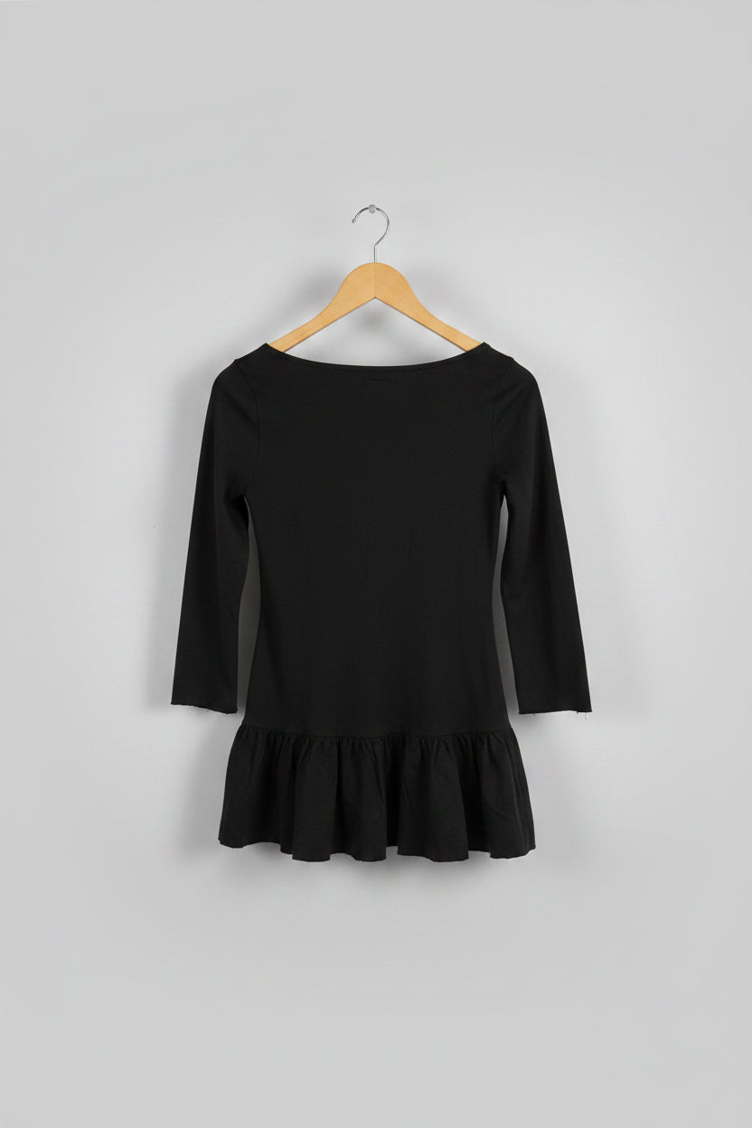Anthropologie MAEVE Ladies Long Sleeve Black Top Size XS