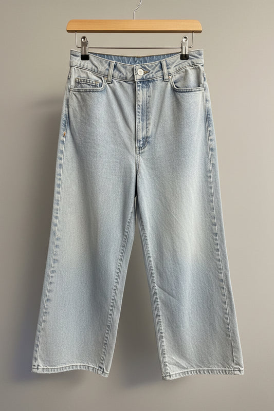 ALIGNE Freda High Wait Straight Leg Jeans W 31 65% Cotton Light Blue