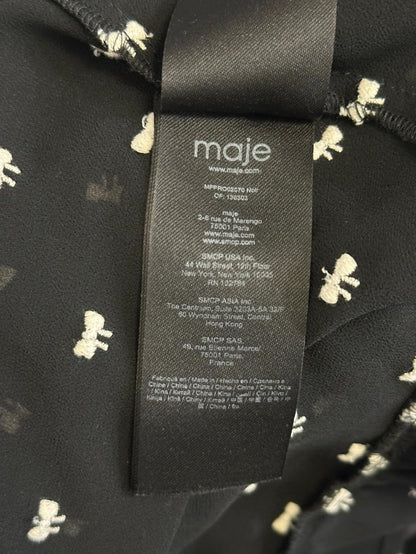 MAJE Dress Black with White Bow Details and Under Slip Size EU 42