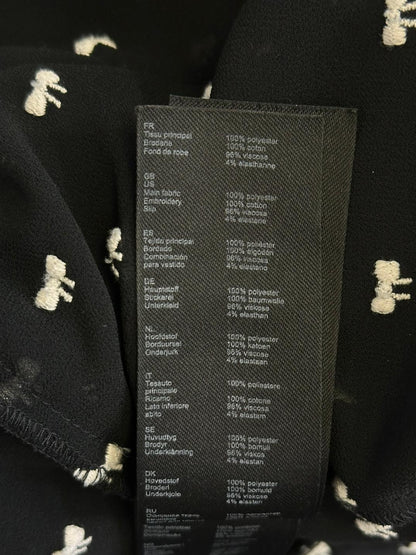 MAJE Dress Black with White Bow Details and Under Slip Size EU 42
