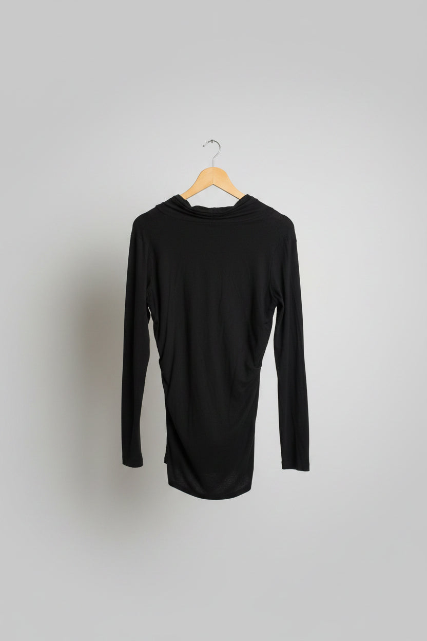 ME + EM Black Dress UK Size 12 - Modal & Elastane - Ruched - Drape