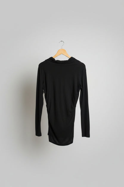 ME + EM Black Dress UK Size 12 - Modal & Elastane - Ruched - Drape