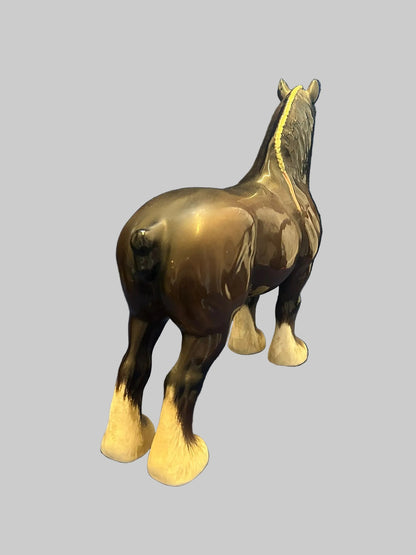 BESWICK HORSE LARGE SHIRE BURNHAM BEAUTY Model 2309 Vintage Pottery Decor