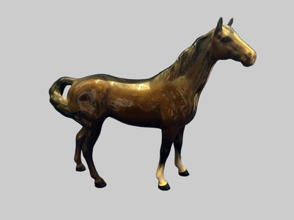 BESWICK HORSE Swish Tail Gloss Brown Vintage Pottery Decor