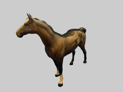 BESWICK HORSE Swish Tail Gloss Brown Vintage Pottery Decor