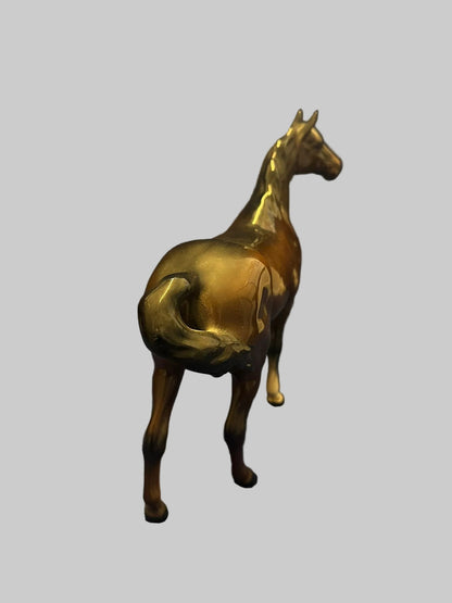 BESWICK HORSE Swish Tail Gloss Brown Vintage Pottery Decor