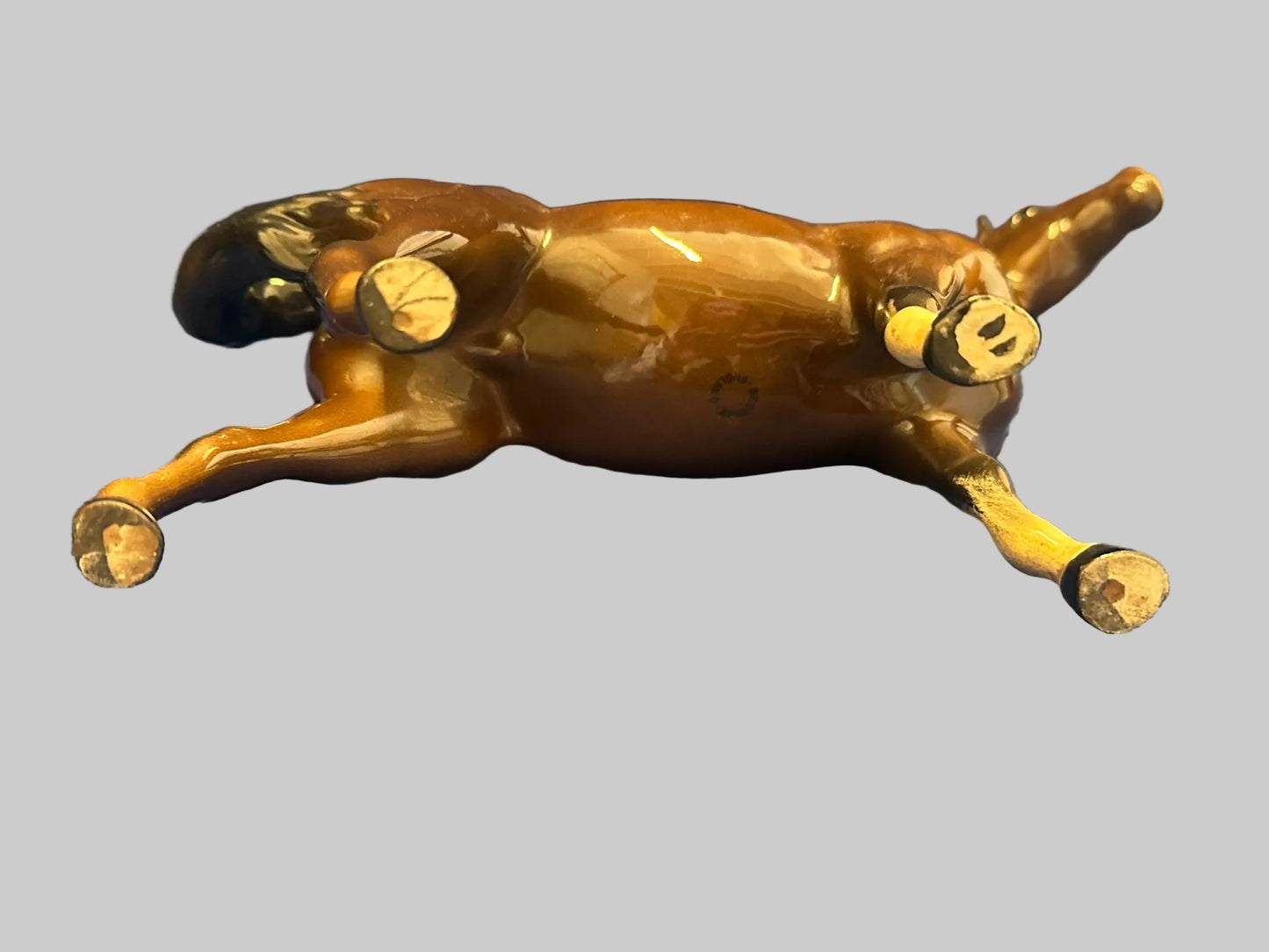 BESWICK HORSE Swish Tail Gloss Brown Vintage Pottery Decor