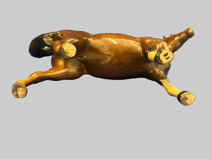 BESWICK HORSE Swish Tail Gloss Brown Vintage Pottery Decor