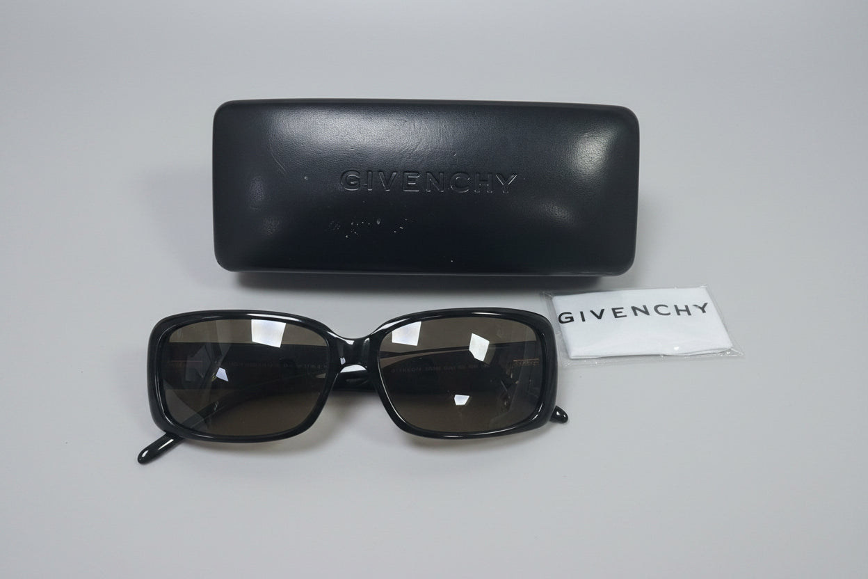 Givenchy SGV660 Black Sunglasses Rectangle Frame & Case
