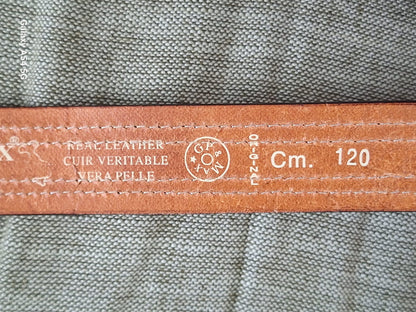 Men's GP & Max Leather Belt Tan and Brown 120cm in Length Very Good Used Condition