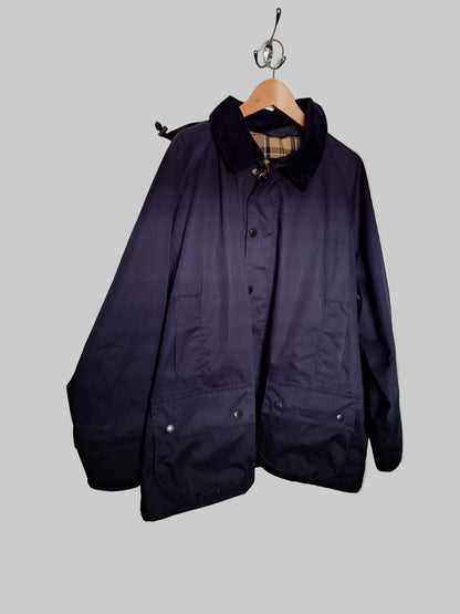 Men's Navy Barbour Waterproof Bedale Jacket Hooded Size XL Very Good Used Condition