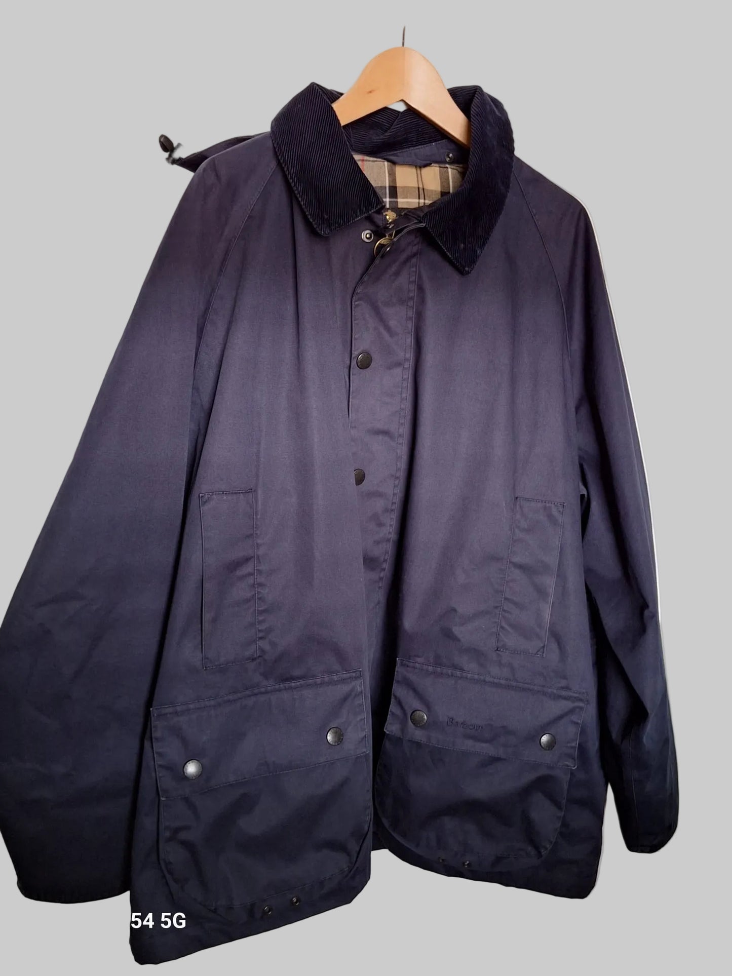 Men's Navy Barbour Waterproof Bedale Jacket Hooded Size XL Very Good Used Condition