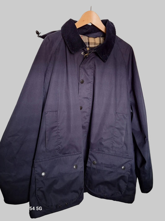 Men's Navy Barbour Waterproof Bedale Jacket Hooded Size XL Very Good Used Condition