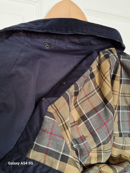 Men's Navy Barbour Waterproof Bedale Jacket Hooded Size XL Very Good Used Condition
