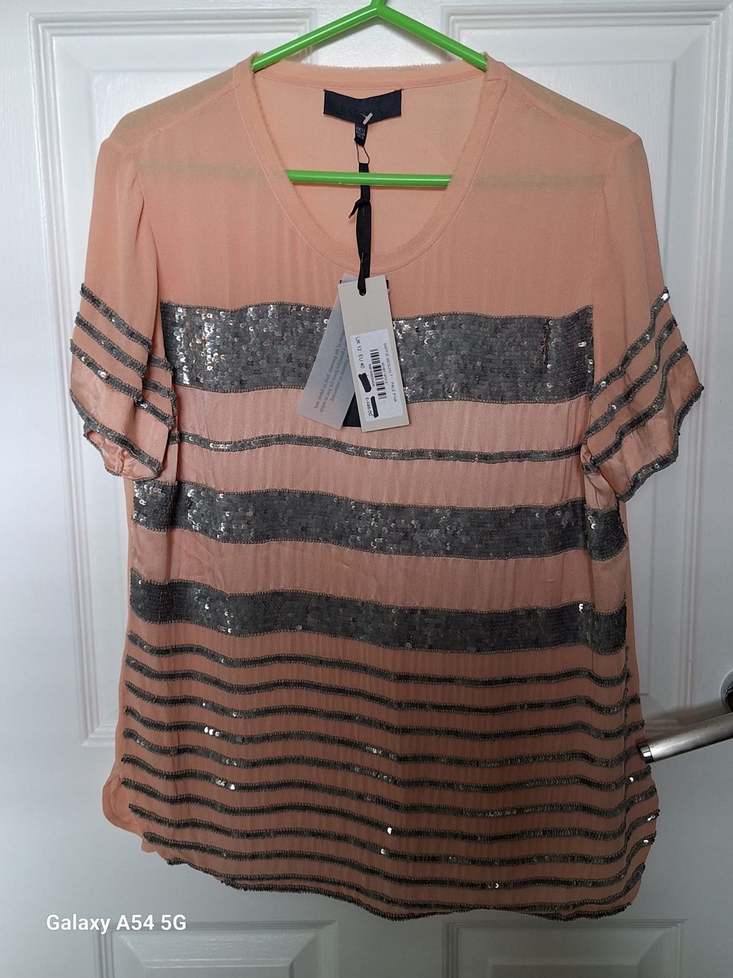 Bastyan Ladies Pink sequin Top New Size 12