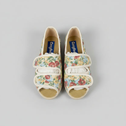 Cosyfeet Women's Slippers 'Millie' UK UK 5 EU 38 Beige & Floral - New in Box