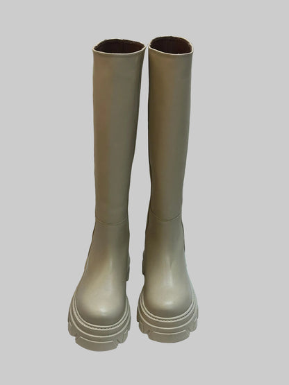 ALOHA Katiuska Cream Leather Knee-High Boots Eu 37 UK 4 RRP £200