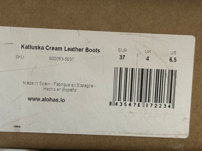 ALOHA Katiuska Cream Leather Knee-High Boots Eu 37 UK 4 RRP £200