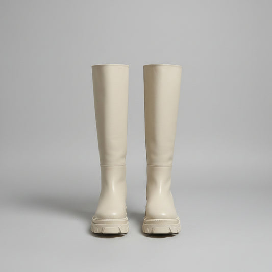 ALOHA Katiuska Cream Leather Knee-High Boots Eu 37 UK 4 RRP £200