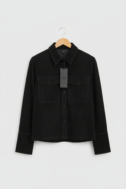 Zara Leather Collection Shacket  SIZE L -BNWT RRP £229.00