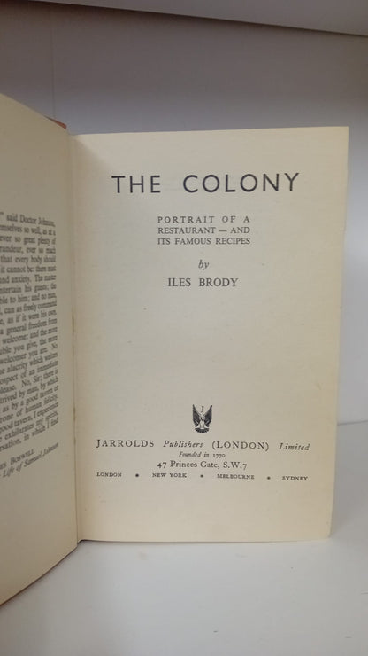 The Colony by Iles Brody- 1946 First Edition
