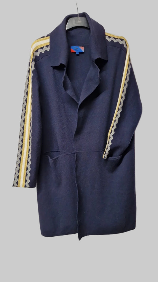 Y London Blue Long Cardigan Size Small Medium - Open Drape Front