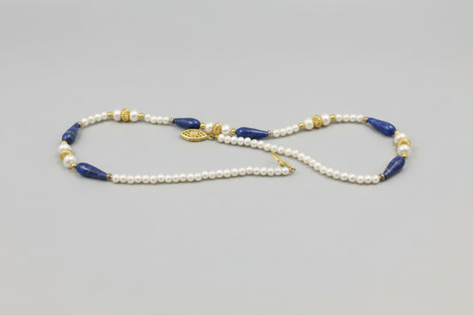 Lapis and Pearl Necklace by Past Times